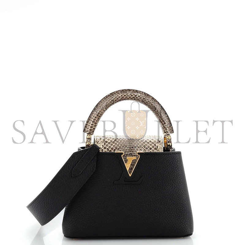 LOUIS VUITTON MASTER TAURILLON SNAKESKIN MINI CAPUCINES BLACK (21*14*8cm)